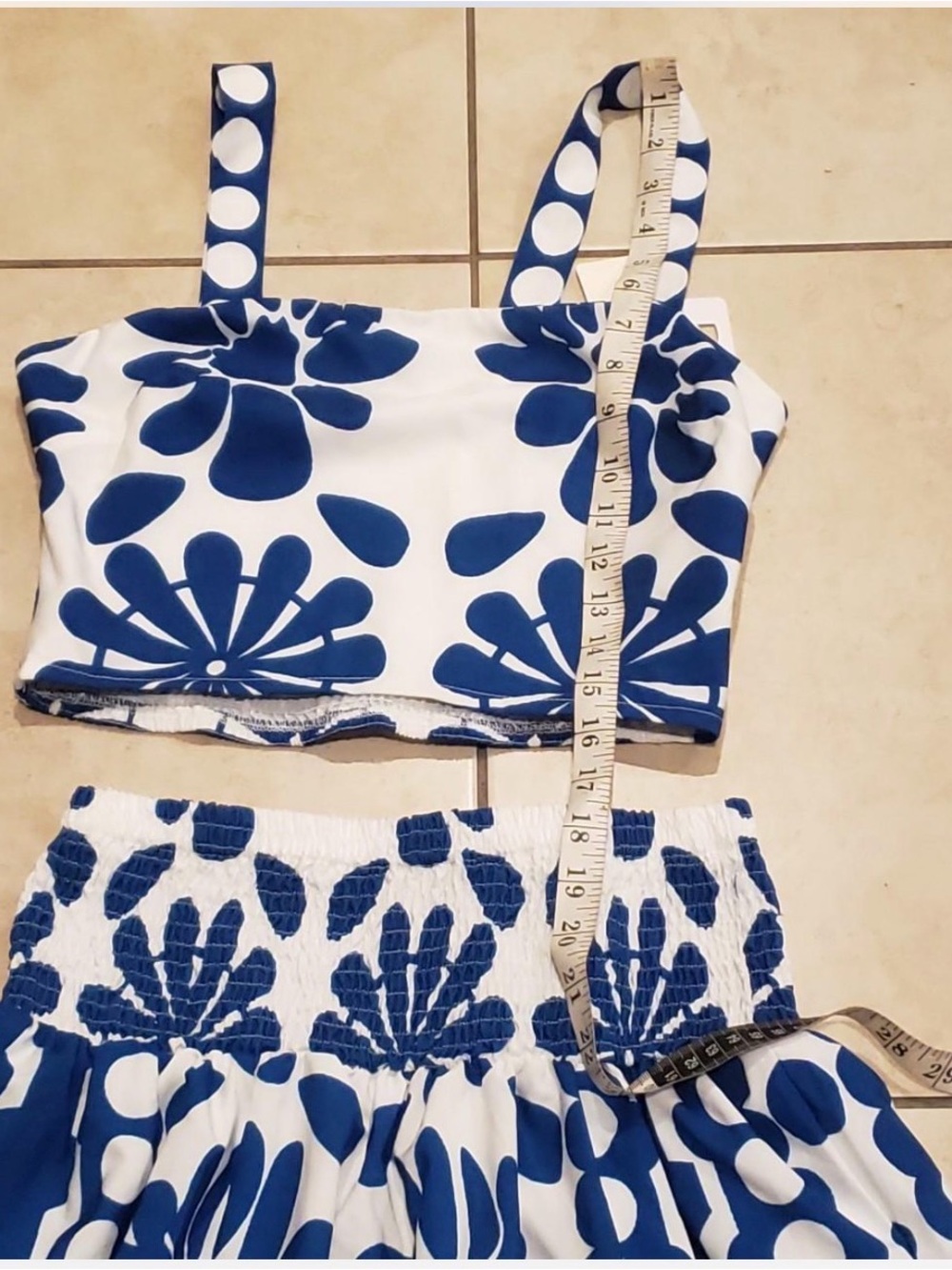 Commense Floral print cami Top & Smocked Skirt Set - Picture 5 of 8